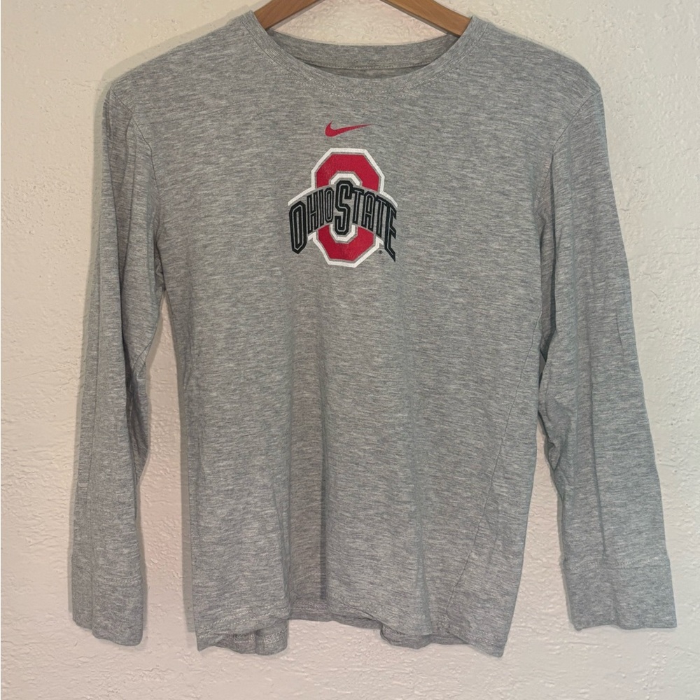 Youth Nike Gray Ohio State Long Sleeve Shirt